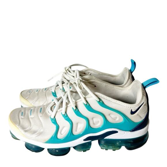 NIKE AIR VAPORMAX PLUS WHITE BLUE SHOES SIZE MEN 9 SNEAKERS NO BOX 924453-104 - Picture 2 of 6